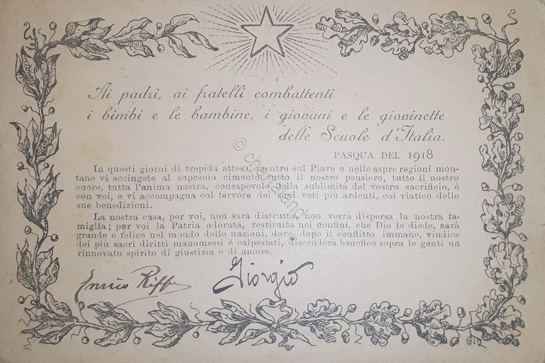 Cartolina - Militaria WWI - Ai padri, ai fratelli combattenti …