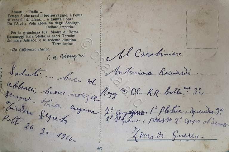 Cartolina - Militaria WWI - La Grande Italia - Illustr. …