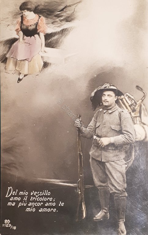 Cartolina - Militaria WWI Del mio vessillo amo.... 1915