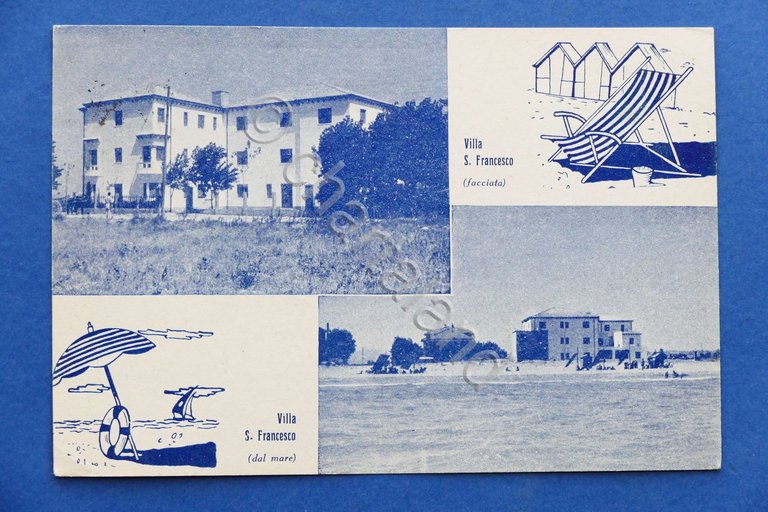 Cartolina - Misano Mare - Villa S. Francesco - 1950.