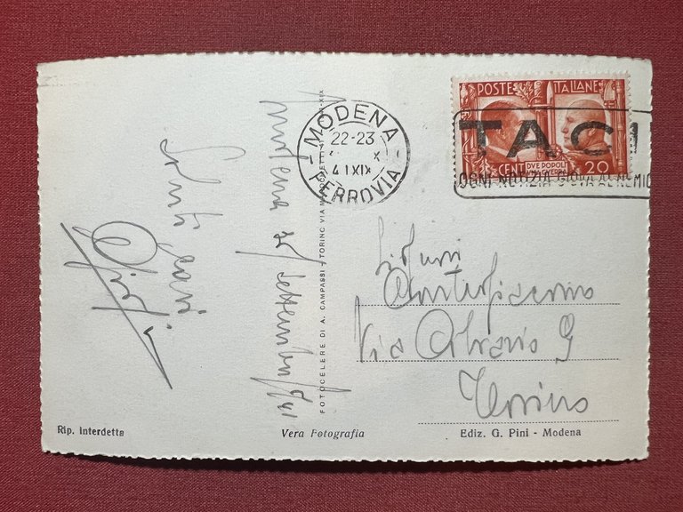 Cartolina - Modena - La Fontana ( Sculture Graziosi ) …