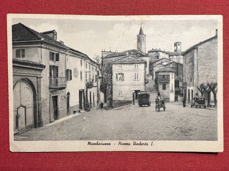 Cartolina - Mombaruzzo ( Asti ) - Piazza Umberto I …