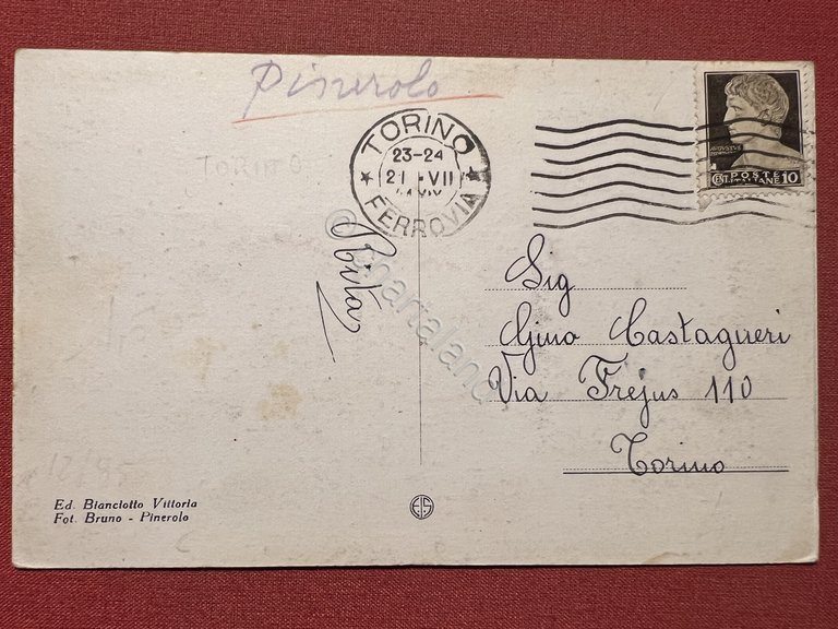 Cartolina - Monastero di Cantalupa - Tre Denti - 1941