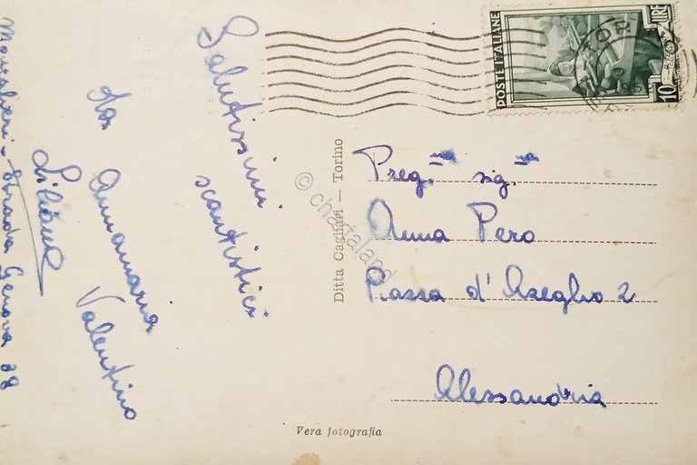 Cartolina - Moncalieri - Panorama - 1952