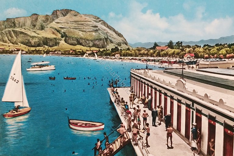 Cartolina - Mondello ( Palermo ) - Stabilimento Balneare - …