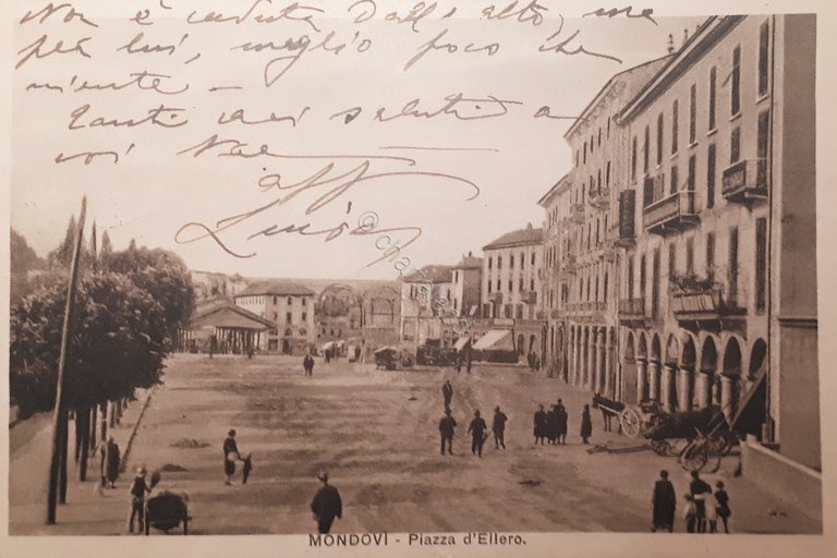 Cartolina - Mondovi - Piazza Ellero - 1933