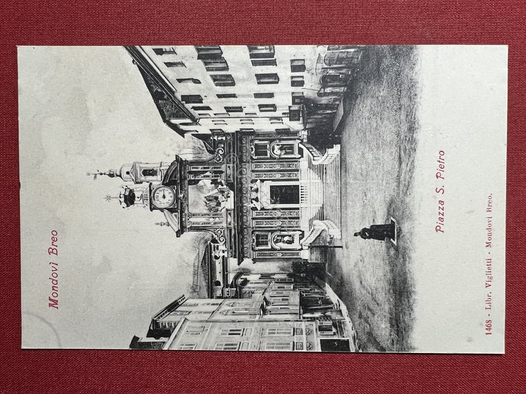Cartolina - Mondovi Breo - Piazza S. Pietro - 1905 …
