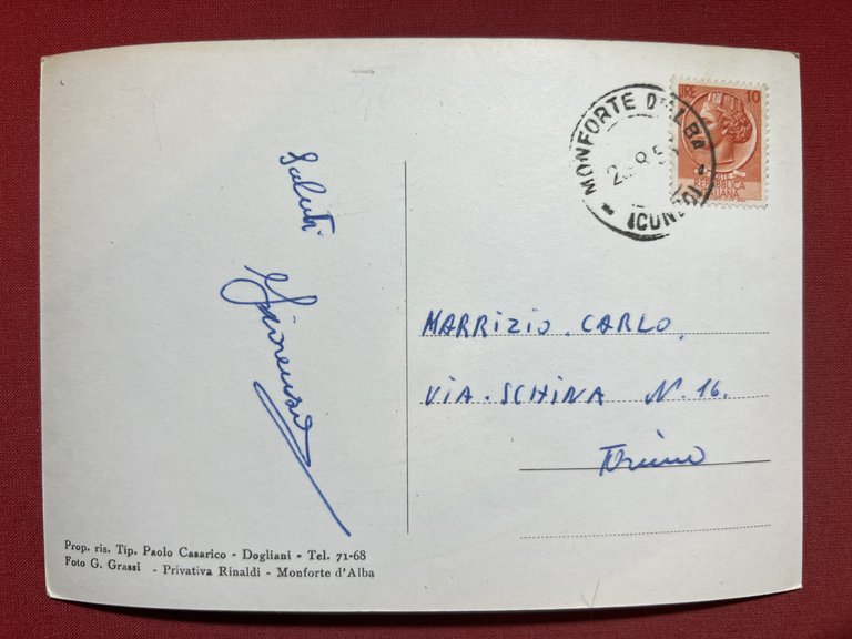 Cartolina - Monforte d'Alba ( Cuneo ) - Ubertosi vigneti …