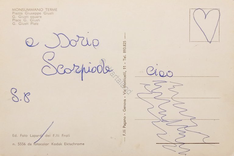 Cartolina - Monsummano Terme - Piazza Giuseppe Giusti - 1970 …