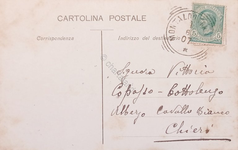 Cartolina - Montaldo Torinese - Panorama - 1907