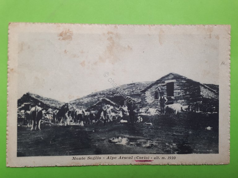 Cartolina - Monte Soglio - Alpe Arseul (Corio) - 1913