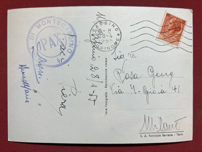 Cartolina - Montecassino e Rocca Janula ( Frosinone ) - …