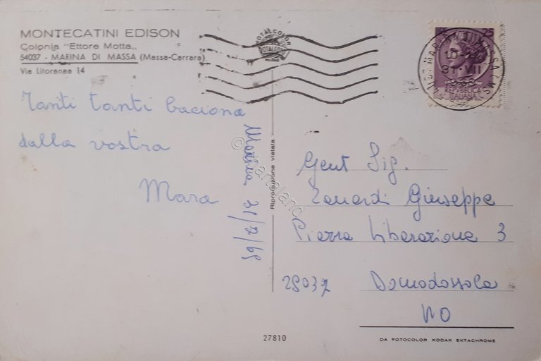 Cartolina - Montecatini Edison - Colonia Motta - Marina di …