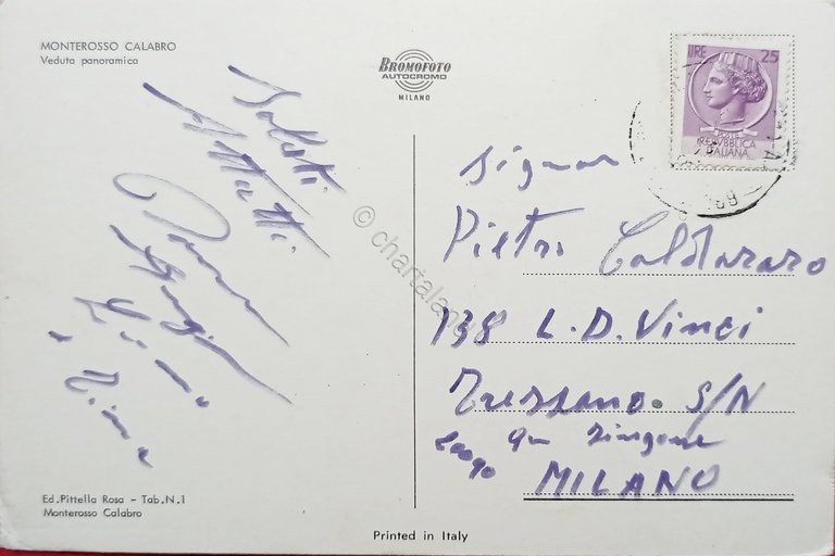 Cartolina - Monterosso Calabro - Veduta Panoramica - 1970 ca.