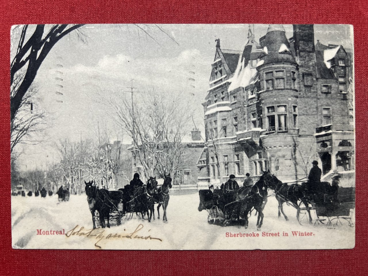 Cartolina - Montreal - Sherbrooke Street in Winter - 1907