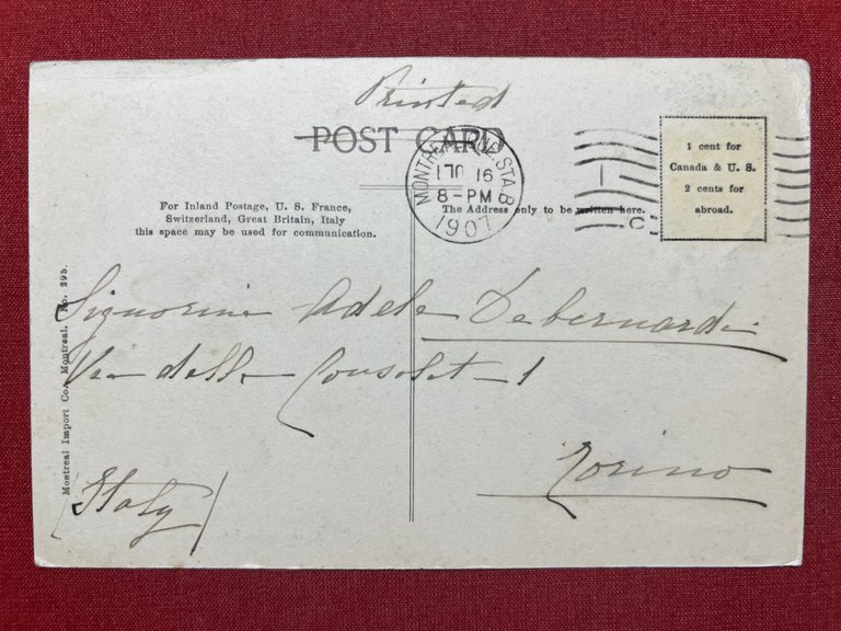 Cartolina - Montreal - Sherbrooke Street in Winter - 1907