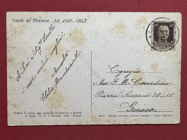 Cartolina - Mornese ( Alessandria ) - Panorama - 1942 | Immagine Gallery 4