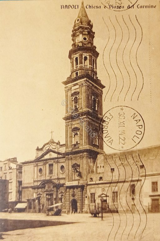 Cartolina - Napoli - Chiesa del Carmine - 1914