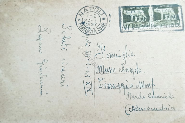 Cartolina - Napoli - Litoranea - Statua di Cesare Augusto …