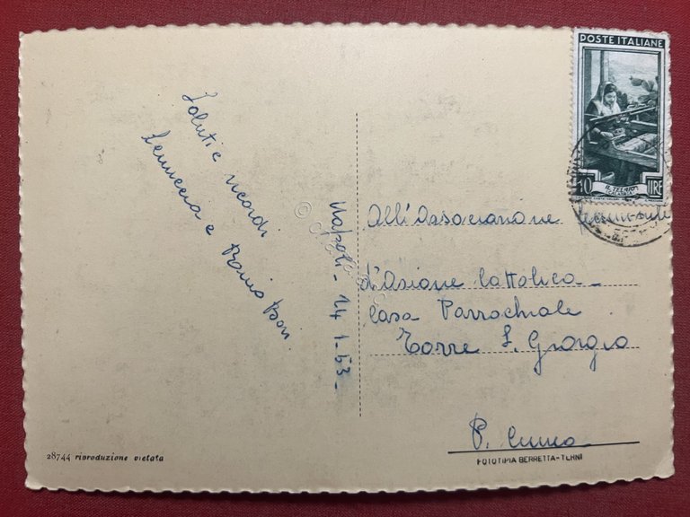 Cartolina - Napoli - Stazione Ferroviaria Centrale - 1953