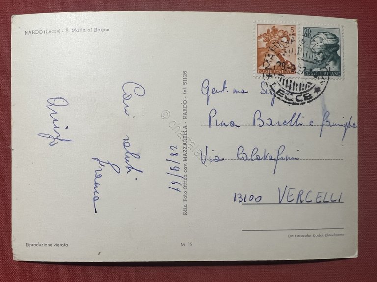 Cartolina - Nardò ( Lecce ) - S. Maria al …