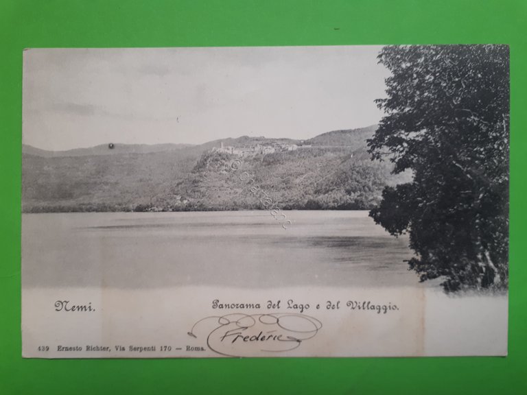 Cartolina - Nemi - Panorama del Lago e del Villaggio …