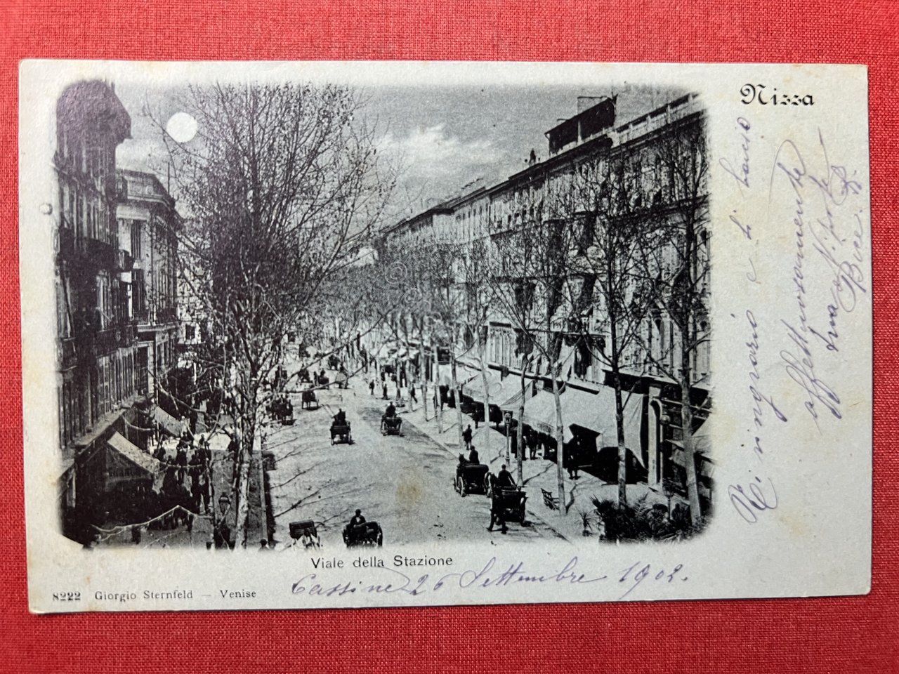 Cartolina - Nizza - Viale della Stazione - 1902