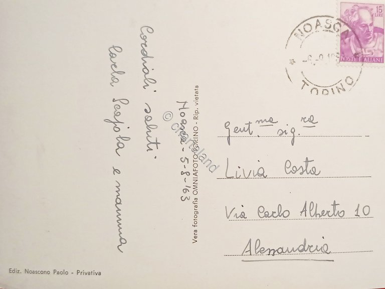 Cartolina - Noasca ( Torino ) - Panorama con sfondo …