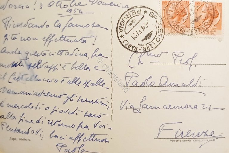 Cartolina - Norcia - Piazza S. Benedetto e Castello Vignola …