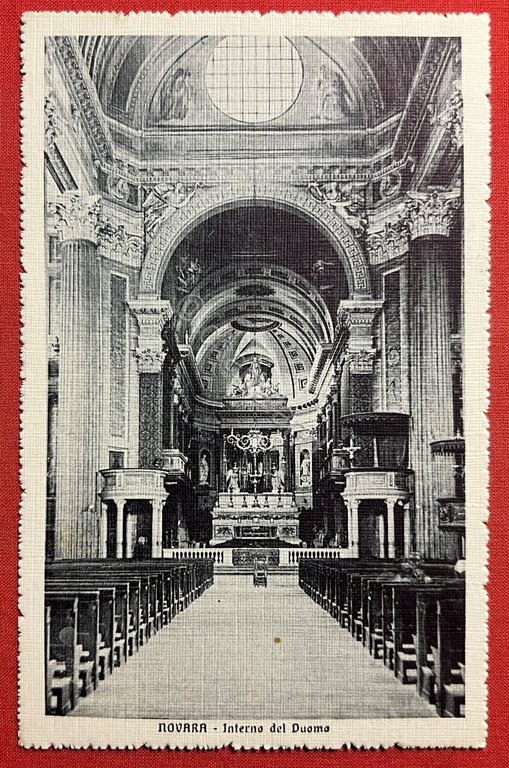 Cartolina - Novara - Interno del Duomo - 1913