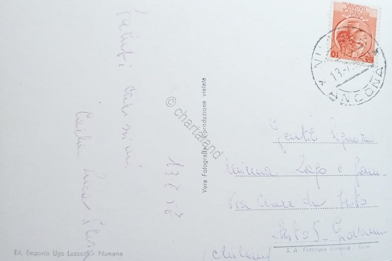 Cartolina - Numana ( Ancona ) - Riviera - 1956