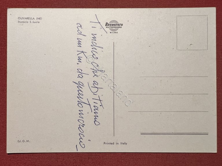 Cartolina - Olivarella ( Messina ) - Incrocio S. Lucia …