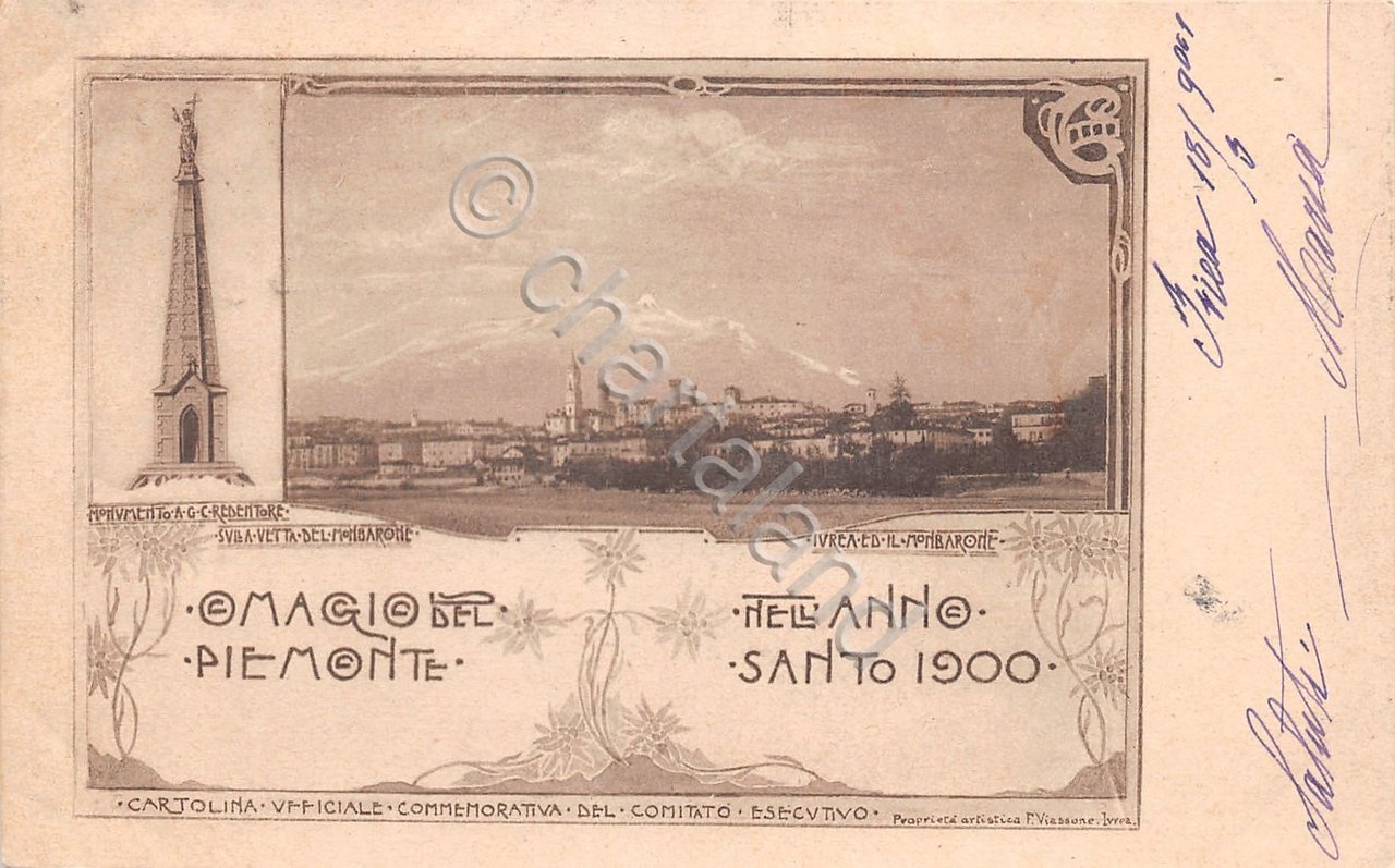 Cartolina - Omaggio del Piemonte nell' Anno Santo 1900 - …