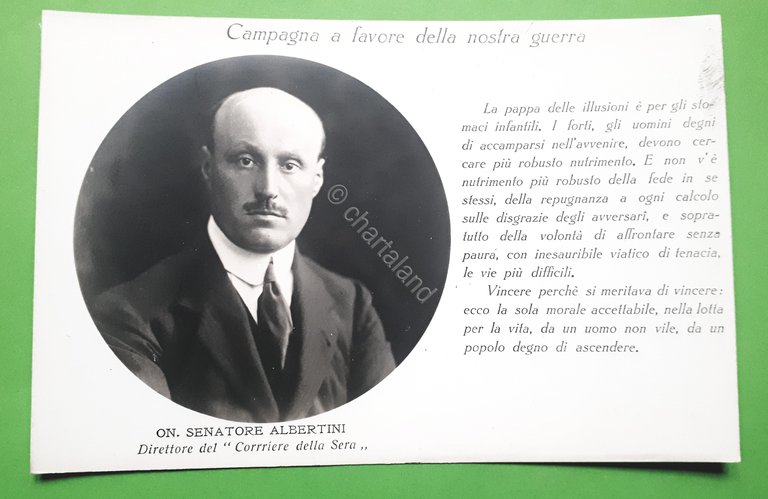 Cartolina - On. Senatore Albertini - Direttore del Corriere della …
