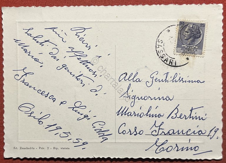 Cartolina - Osilo ( Sassari ) - Panorama - 1959