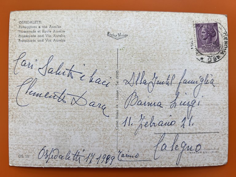 Cartolina - Ospedaletti ( Imperia ) - Passeggiata e Via …