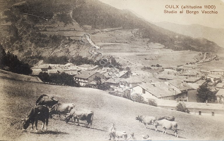Cartolina - Oulx - Studio al Borgo Vecchio - 1918