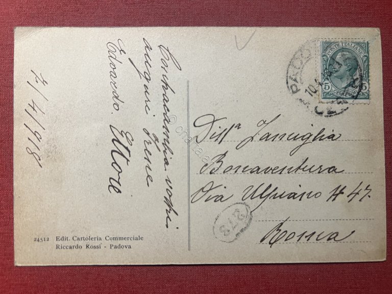 Cartolina - Padova - Ponte e Corso del Popolo 1918