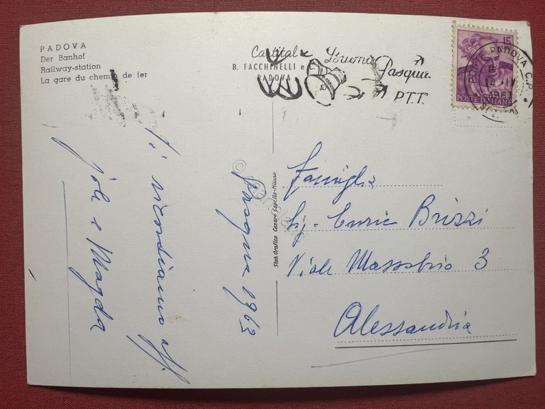 Cartolina - Padova - Stazione Ferroviaria - 1963