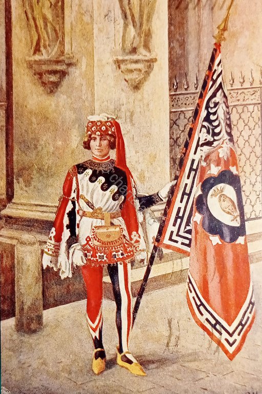 Cartolina - Paggi delle Storiche Contrade di Siena - Civetta …