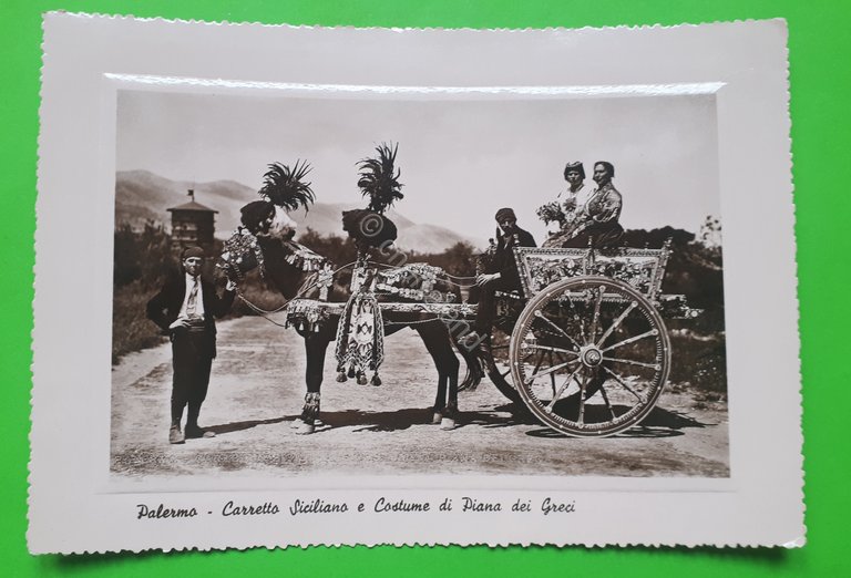 Cartolina - Palermo - Carretto Siciliano e Costume di Piana …