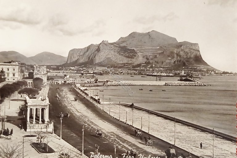 Cartolina - Palermo - Foro Umberto I e Monte Pellegrino …