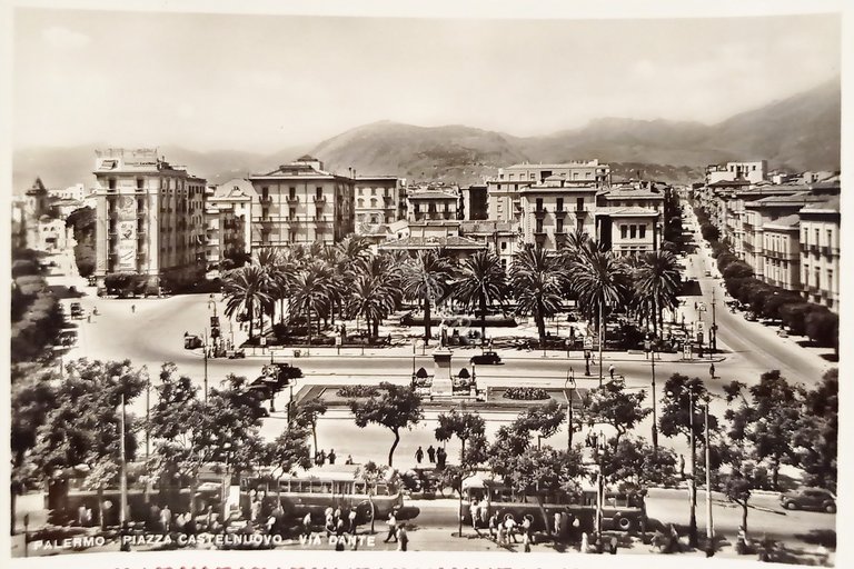 Cartolina - Palermo - Piazza Castelnuovo - Via Dante - …