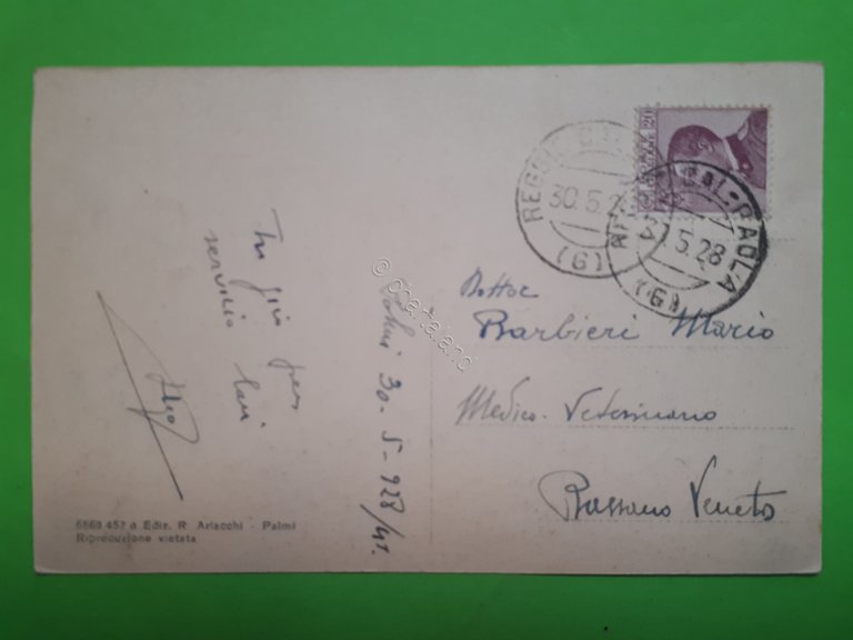 Cartolina - Palmi - Panorama visto dal Tracciolino - 1928