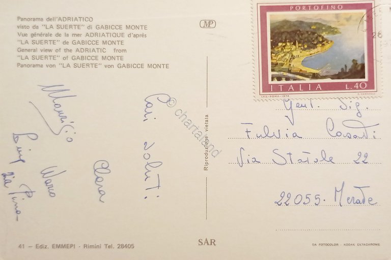 Cartolina - Panorama dell'Adriatico visto da La Suerte di Gabicce …