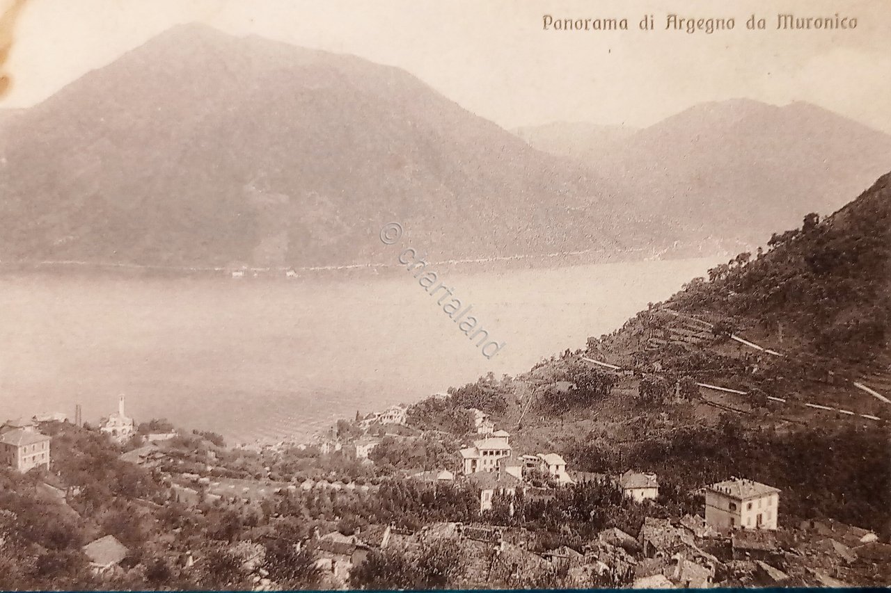 Cartolina - Panorama di Argegno da Muronico - 1900 ca. | Immagine principale