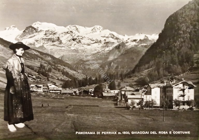 Cartolina - Panorama di Perriax - Ghiacciai del Rosa e …