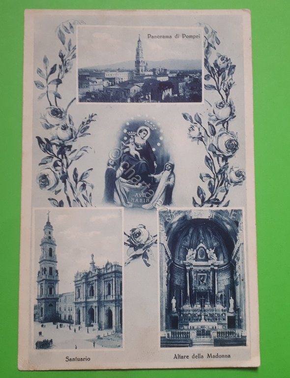 Cartolina - Panorama di Pompei - Santuario - Altare della …