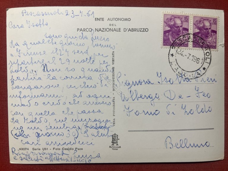 Cartolina - Parco Nazionale d'Abruzzo - Pescasseroli - La Casa …