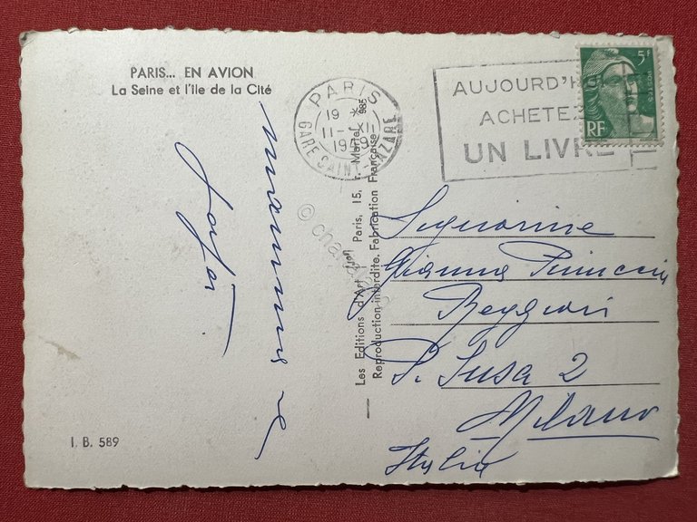 Cartolina - Paris - En Avion - La Seine et … | Immagine Gallery 2